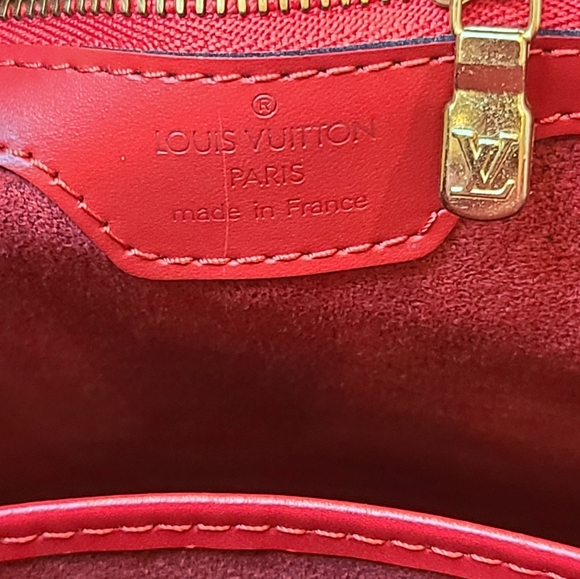 VINTAGE 1995 LOUIS VUITTON RED EPI LEATHER LUSSAC TOTE BAG VERY GOOD CONDITION - Picture 10 of 17